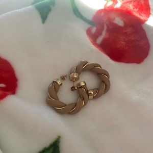 Nude and gold hoops